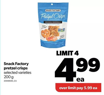 Real Canadian Superstore Snack factory pretzel crisps offer