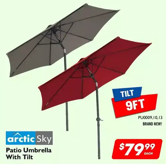 Factory Direct Arctic sky patio umbrella with tilt offer