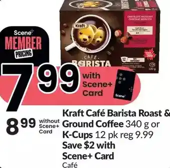 FreshCo Kraft cafe barista roast & ground coffee or k-cups offer