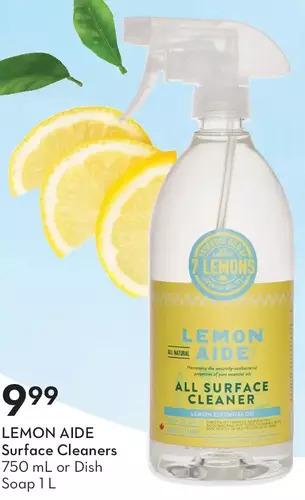 Sobeys Lemon aide surface cleaners or dish soap offer