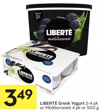 Foodland Liberté greek yogurt or méditerranée offer