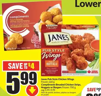 FreshCo Janes pub style chicken wings | compliments breaded chicken strips, nuggets or burgers offer