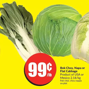 FreshCo Bok choy, napa or flat cabbage offer