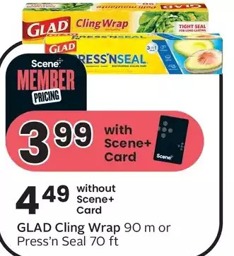 Sobeys Glad cling wrap or press'n seal offer