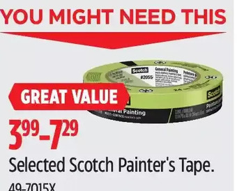 Canadian Tire Scotch painter's tape offer