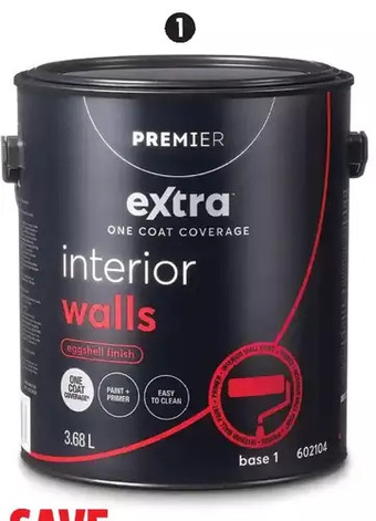 Canadian Tire Premier extra interior paint + primer offer