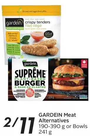 Sobeys Gardein meat alternatives or bowls offer