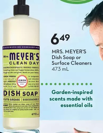 Sobeys Mrs. meyer's dish soap or surface cleaners offer