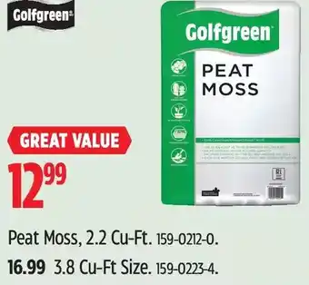 Canadian Tire Golfgreen peat moss, 2.2 cu-ft | 3.8 cu-ft size offer