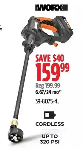 Canadian Tire Worx cordless pressure washer offer