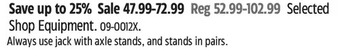 Canadian Tire Shop equipment offer