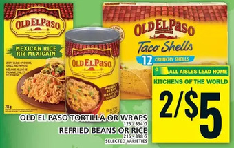 Food Basics Old el paso tortilla or wraps | refried beans or rice offer
