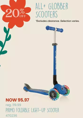 Toys R us Primo foldable light-up scooter - navy blue offer