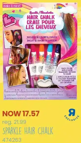 Toys R us Make it mine! sparkle hair chalk - r exclusive offer