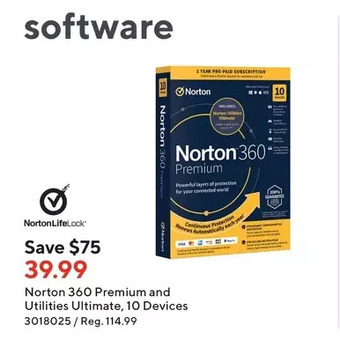Staples Norton 360 premium and utilities ultimate, 10 devices offer