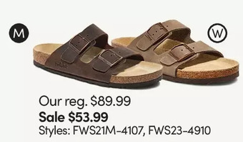 Mark's Women's + men's shoes + sandals offer