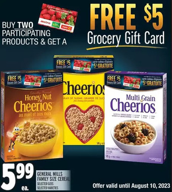 Metro General mills family size cereal offer