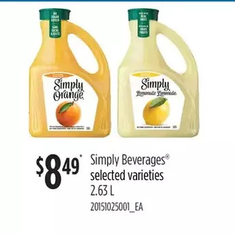 Loblaws Simply beverages offer