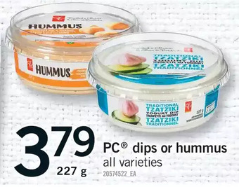 Fortinos Pc dips or hummus offer
