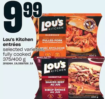Loblaws Lou's kitchen entrées offer