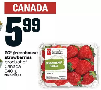 Loblaws Pc greenhouse strawberries offer