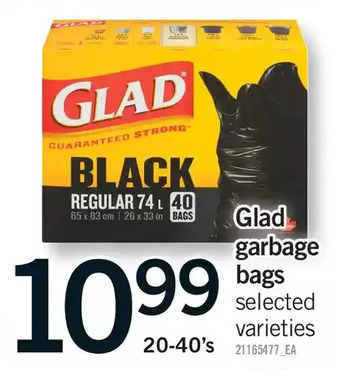 Fortinos Glad garbage bags offer