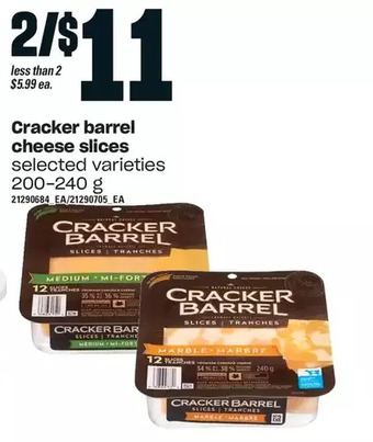 Loblaws Cracker barrel cheese slices offer