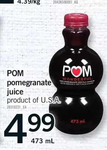 Fortinos Pom pomegranate juice offer