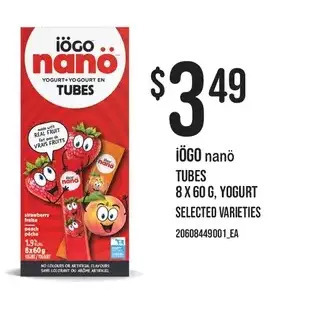 Loblaws Iögo nanö tubes yogurt offer
