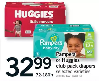 Fortinos Pampers or huggies club pack diapers offer