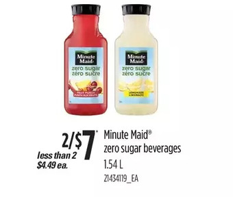 Loblaws Minute maid zero sugar beverages offer