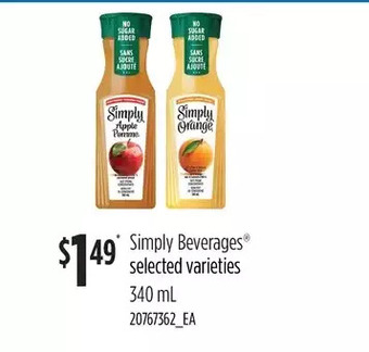 Loblaws Simply beverages offer