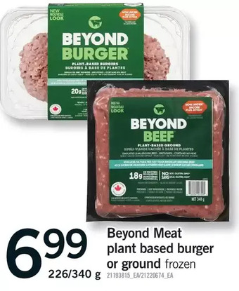 Fortinos Beyond meat plant based burger or ground offer