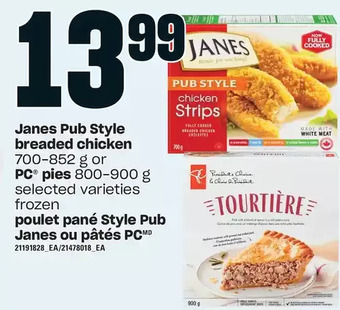 Independent Grocer Janes pub style breaded chicken or pc pies offer