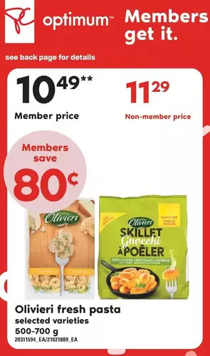 Loblaws Olivieri fresh pasta offer