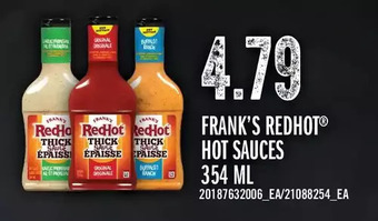Fortinos Frank's redhot hot sauces offer