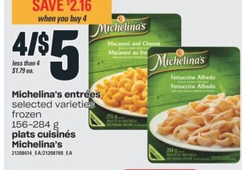 Valu-mart Plats cuisinés michelina's, 156-284 g offer