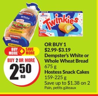 FreshCo Dempster's white or whole wheat bread 675 g offer