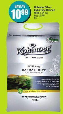 FreshCo Kohinoor silver extra fine basmati rice 4.54 kg offer
