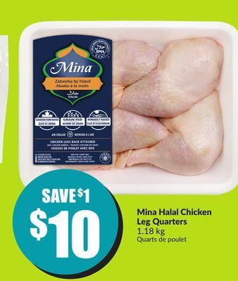 FreshCo Mina halal chicken leg quarters 1.18 kg offer