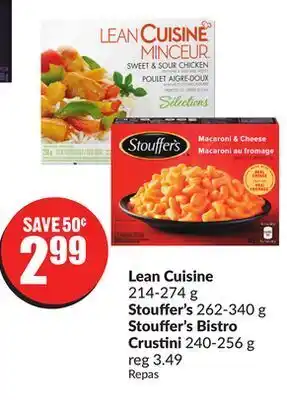 FreshCo Lean cuisine 214-274 g stouffer's 262-340 g stouffers bistro crustini 240-256 g offer