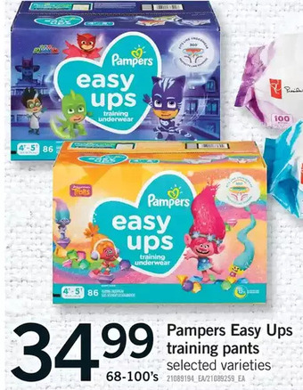 Fortinos Pampers easy ups training pants offer