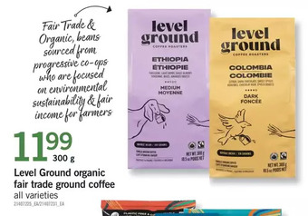 Fortinos Level ground organic fair trade ground coffee offer