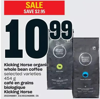 Independent Grocer Kicking horse organic whole bean coffee offer