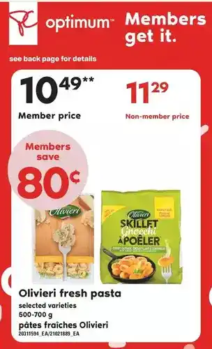 Independent Grocer Olivieri fresh pasta offer