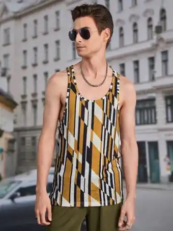 SheIn Shein men geo print tank top offer