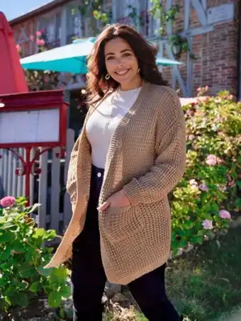 SheIn Emery rose plus drop shoulder pocket patched duster cardigan offer