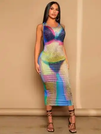 SheIn Shein sxy body heat map print bodycon dress without lingerie set offer