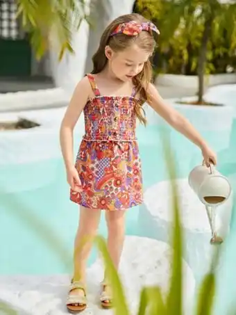 SheIn Shein toddler girls floral print cami top & skirt & headband offer