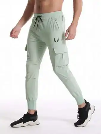 SheIn Men graphic print drawstring waist sports pants offer